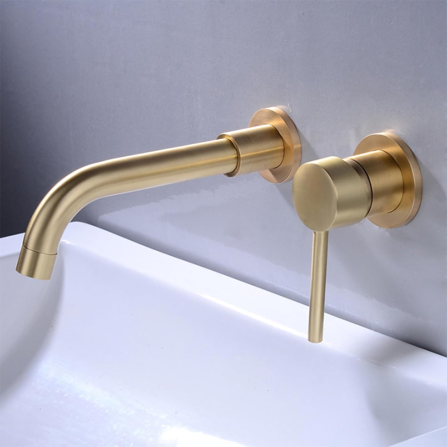 Robinet pour Lavabo Mural en Laiton Commande Unique Doré Clavijo