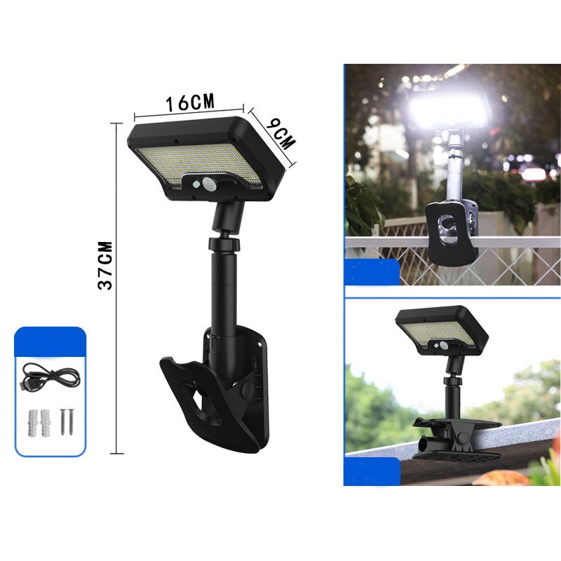 Lumière Solaire Extérieure Avec Détecteur De Mouvement - Clip Réglable - Étanche IP65 - Pour Clôture, Jardin, Camping, Garage