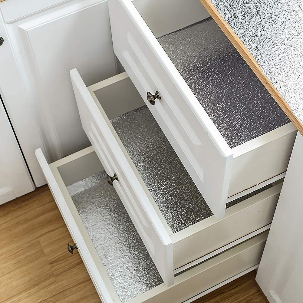 1 rotolo di foglio di alluminio autoadesivo 40*100cm - adesivo da cucina, resistente al calore, all'olio e all'acqua, adatto per piani di lavoro - 4