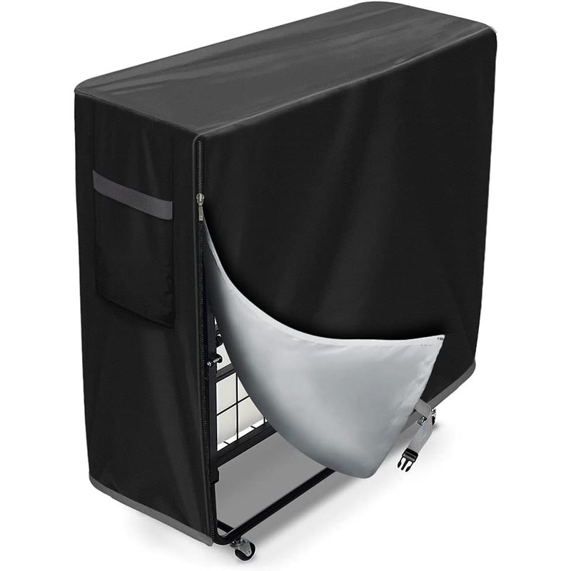 Wielofunkcyjny składany pokrowiec na łóżko, pyłoszczelny i wodoodporny do użytku wewnątrz i na zewnątrz (czarny)