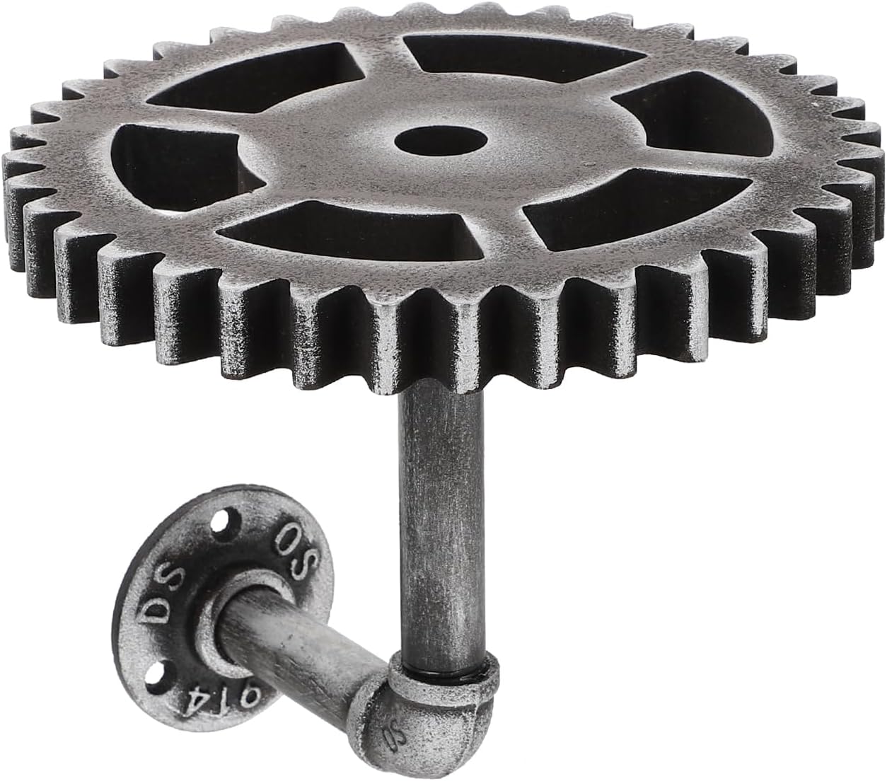 Decorazione Murale Ingranaggio In Legno Stile Industriale Vintage – Diametro 40 Cm, Nero, Per Bar E Loft