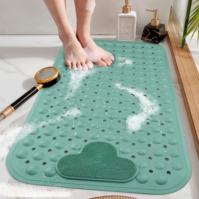 Mata łazienkowa antypoślizgowa 70 x 40 cm z przyssawkami - Wygodna mata łazienkowa - Można prać w pralce - Kolor zielony