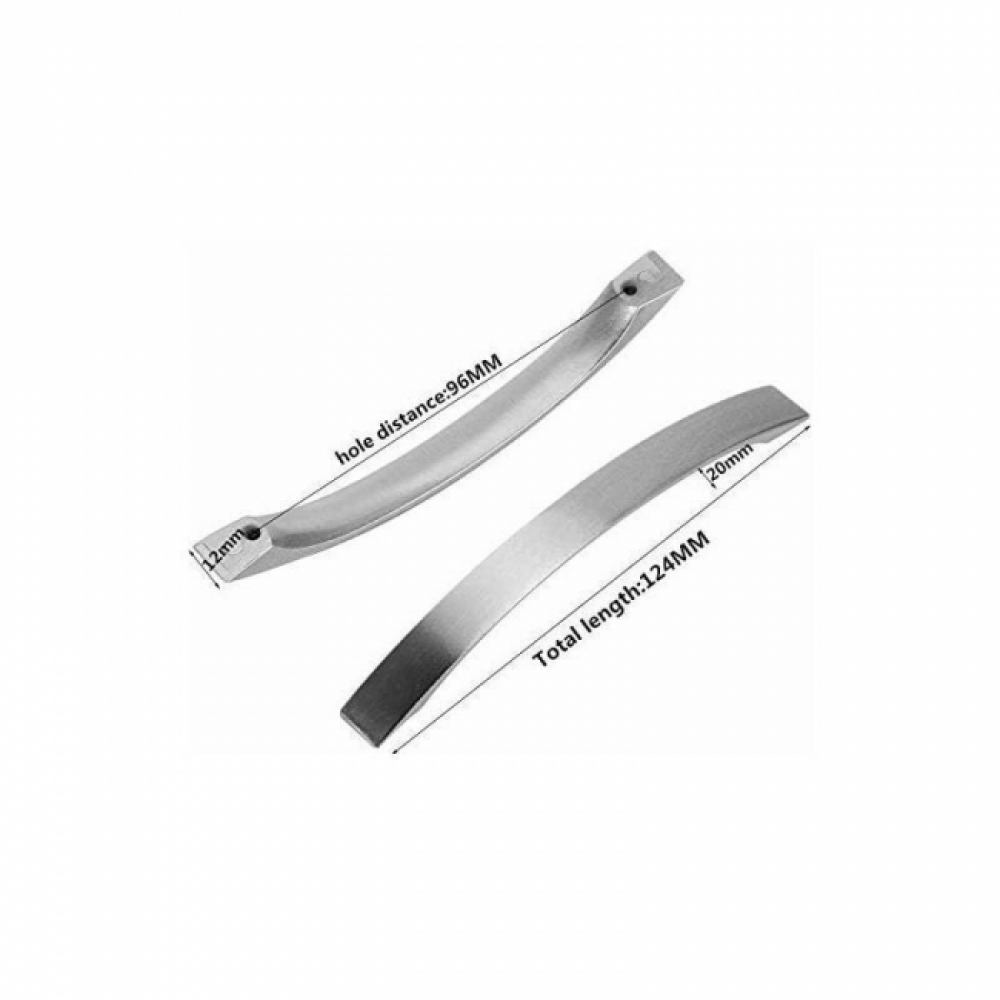 Uchwyty meblowe - do szuflad, szafek - stop aluminium - 12 sztuk - 96 mm - srebrne