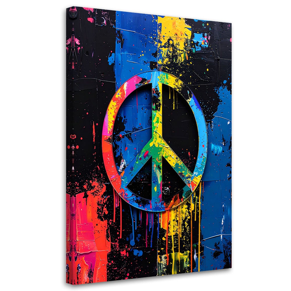 Obraz młodzieżowy, Banksy Symbol Pokoju Graffiti Street Art 80x120