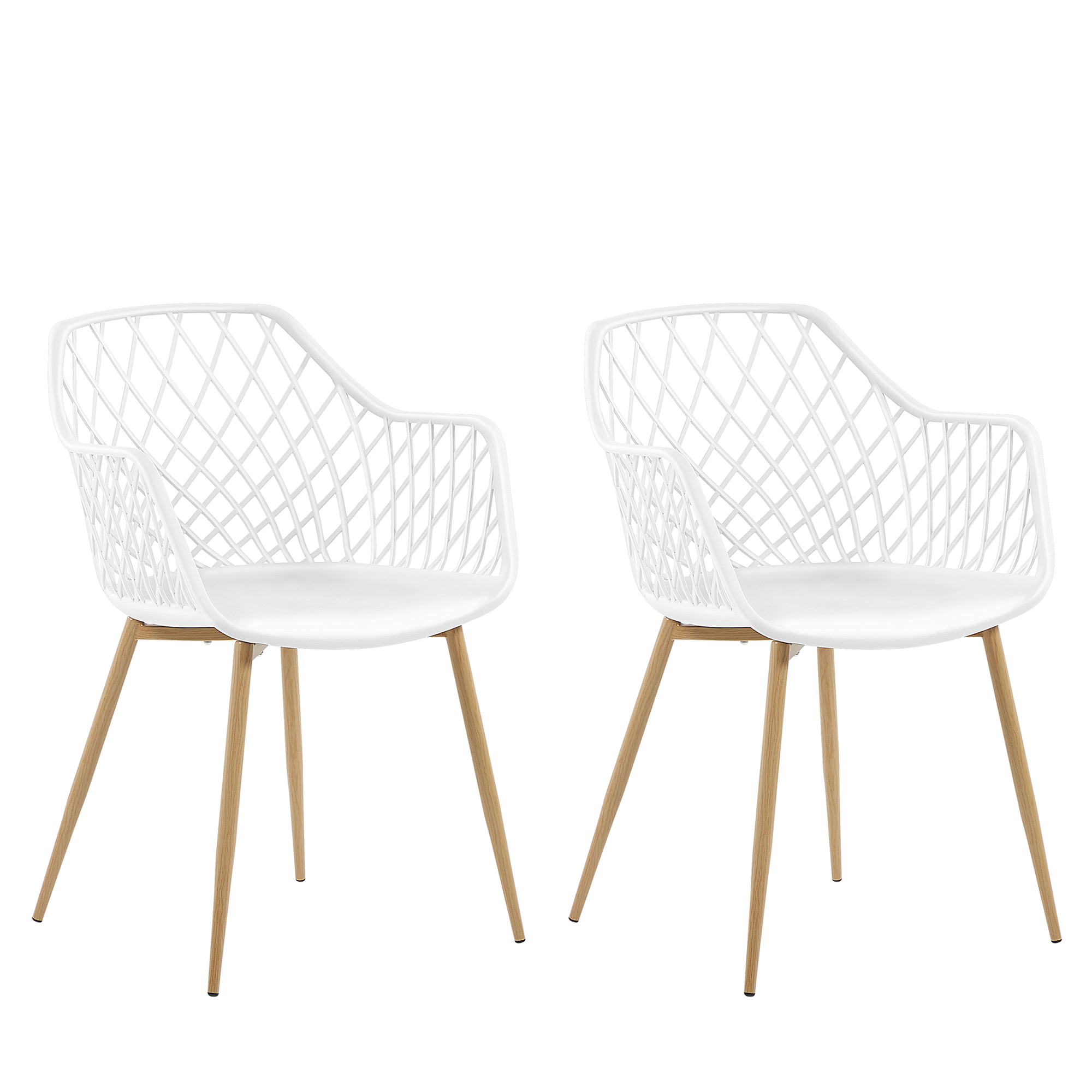 Beliani Conjunto De 2 Sillas De Comedor Nashua Blanco , Leroy Merlin