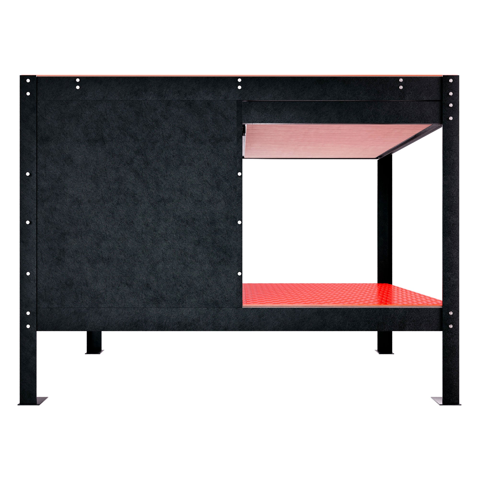 Manny - Banco de trabalho 120x60 cm com gaveta, 1 porta e 1 prateleira em metal preto - 6