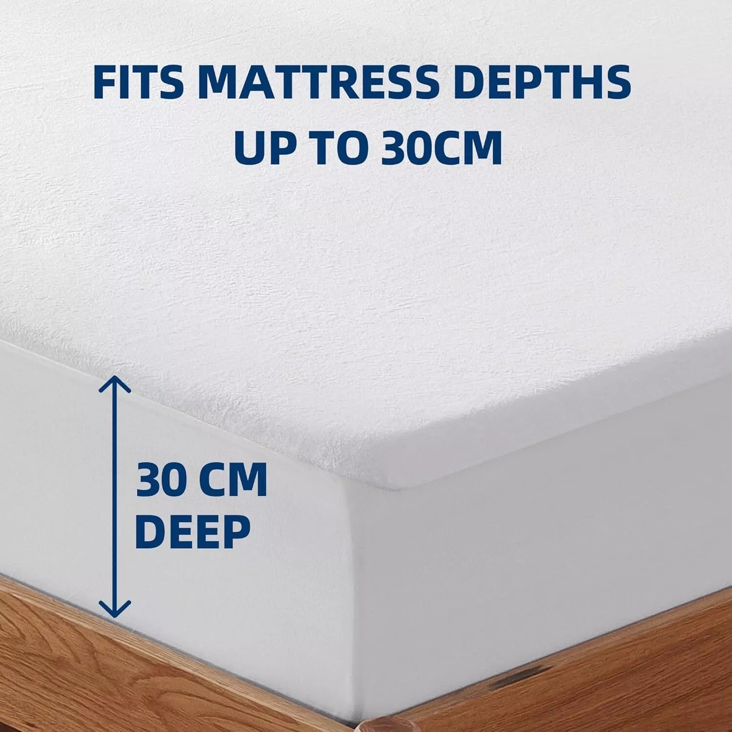 Protège-matelas 160 x 200 cm + 30 cm - Imperméable et durable - Protège-matelas en coton respirant, protection respirante - 2