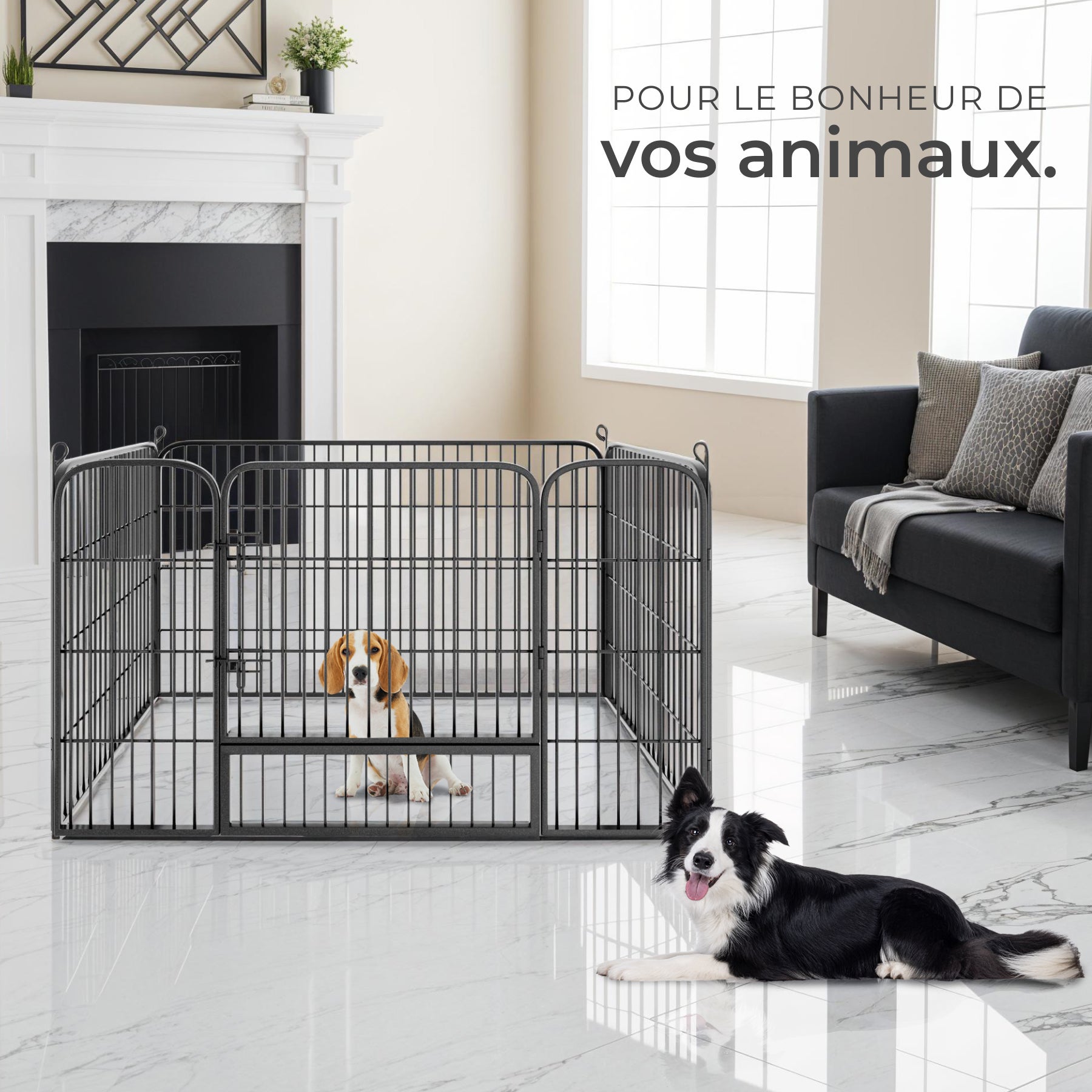 TECTAKE Parque para cachorros 4 peças, dobrável - 8