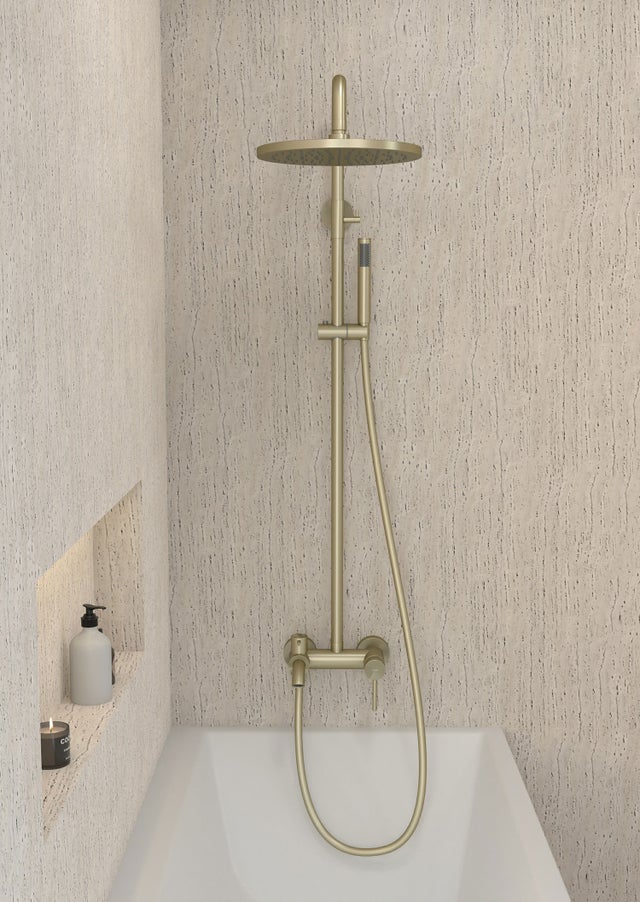 Colonne douche et baignoire Doré brossé - Corbeau