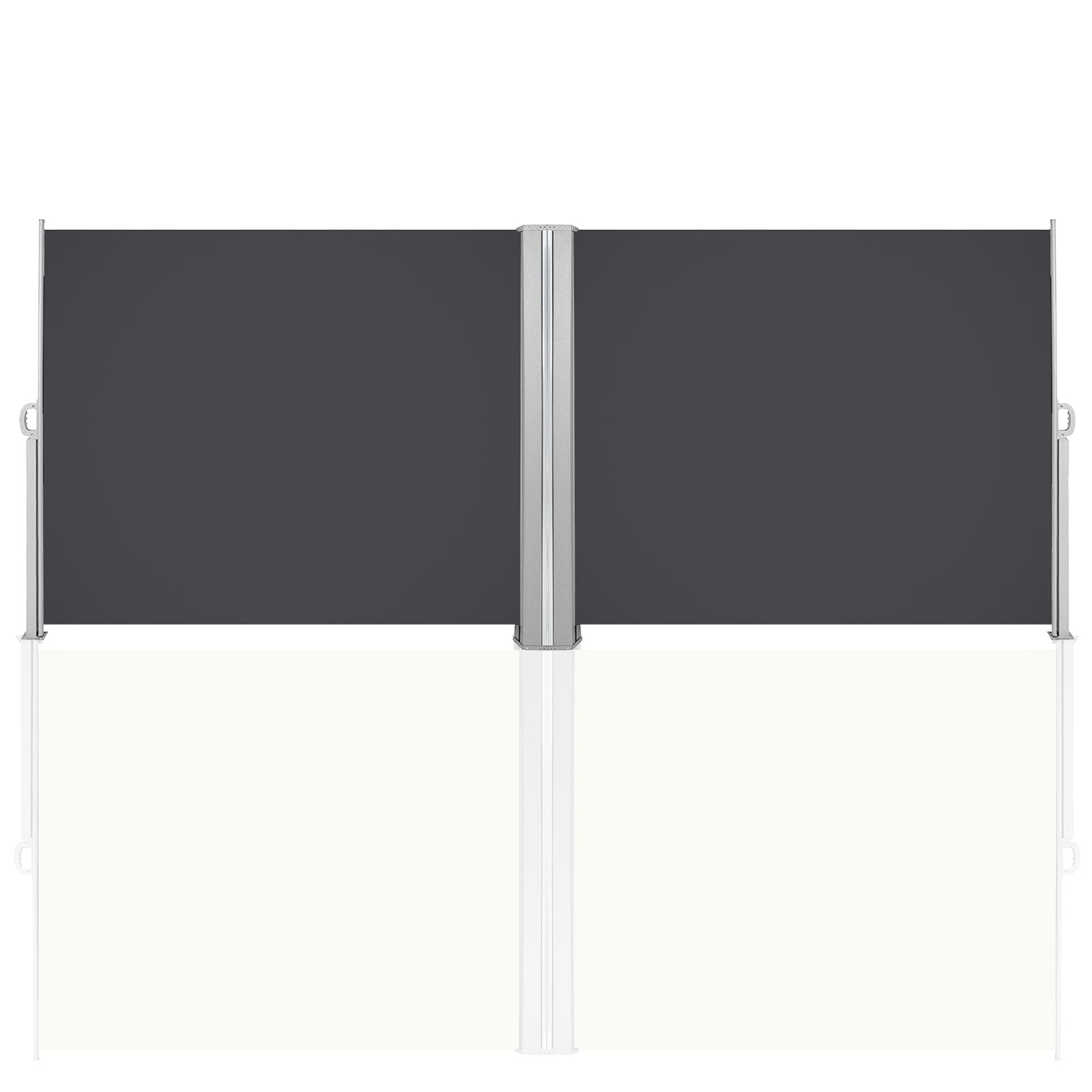 Toldo lateral extensible balcón antracita protección solar full cassette pantalla privacidad gris 160*600cm