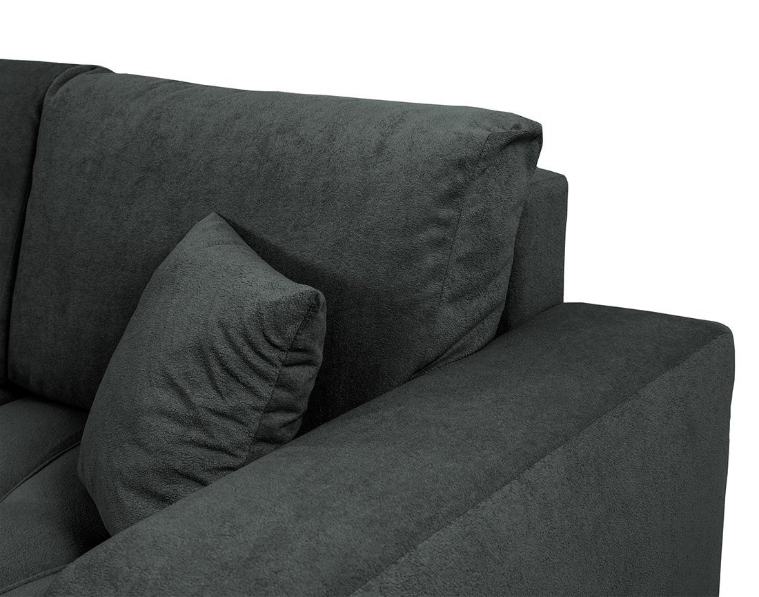 Canapé d'angle réversible convertible 4 places en tissu gris anthracite - NICOLE - Best Mobilier - 7