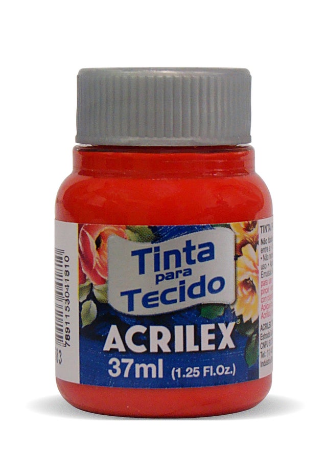TINTA PARA TECIDO ACRILEX VERMELHO TOMATE 583 37ML 04140