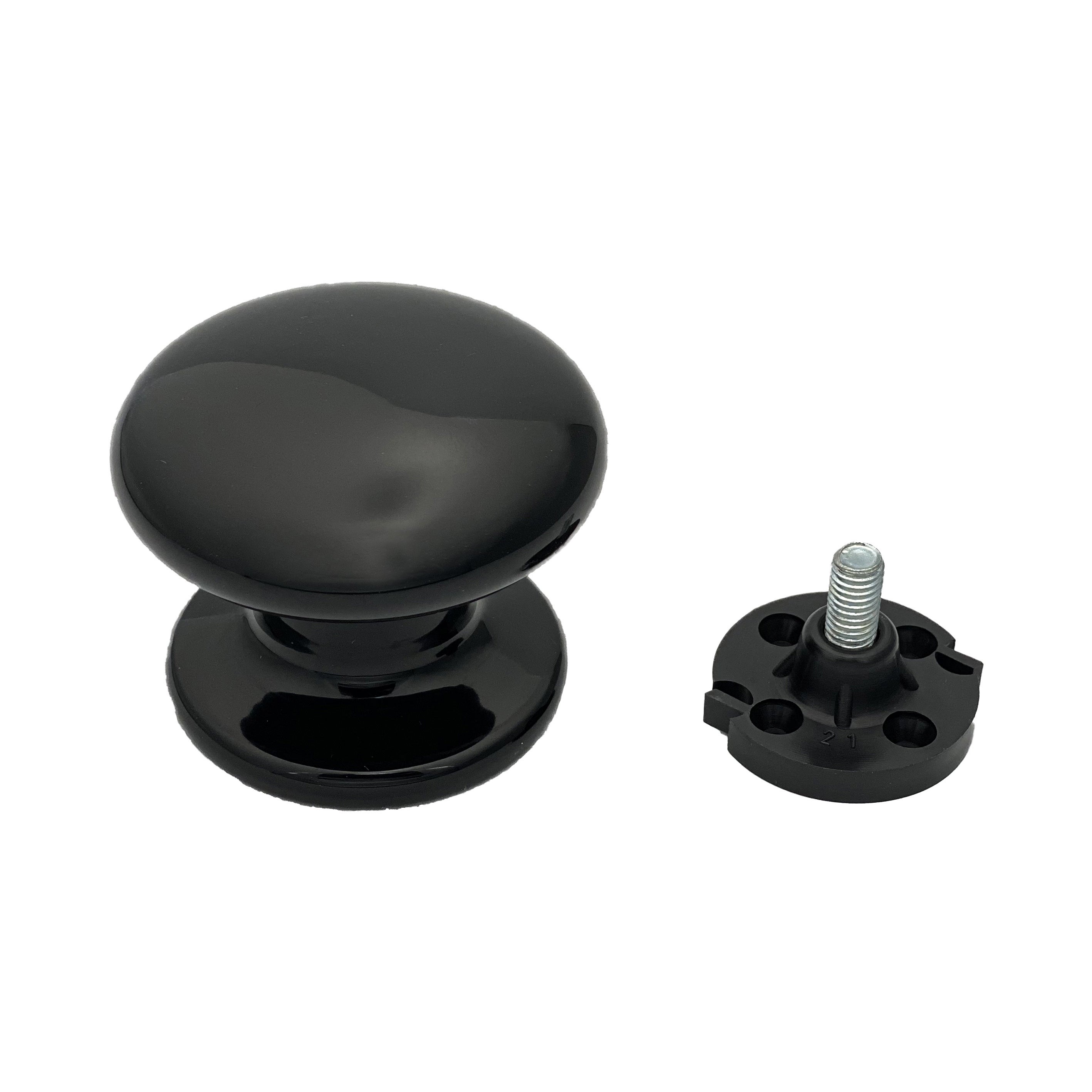 Tirador fijo para puerta Ø70 mm en aluminio negro RAL 9005 - patentado - paquete de 6 Pomo - 7