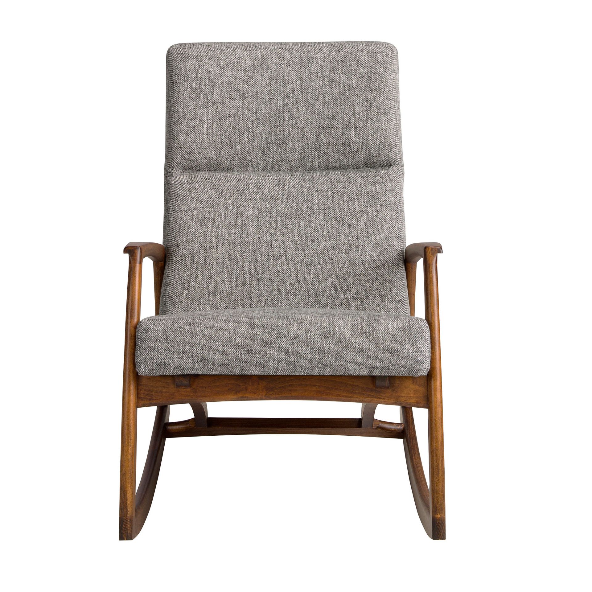 ANGEL CERDA Fauteuil à bascule en tissu gris - 3