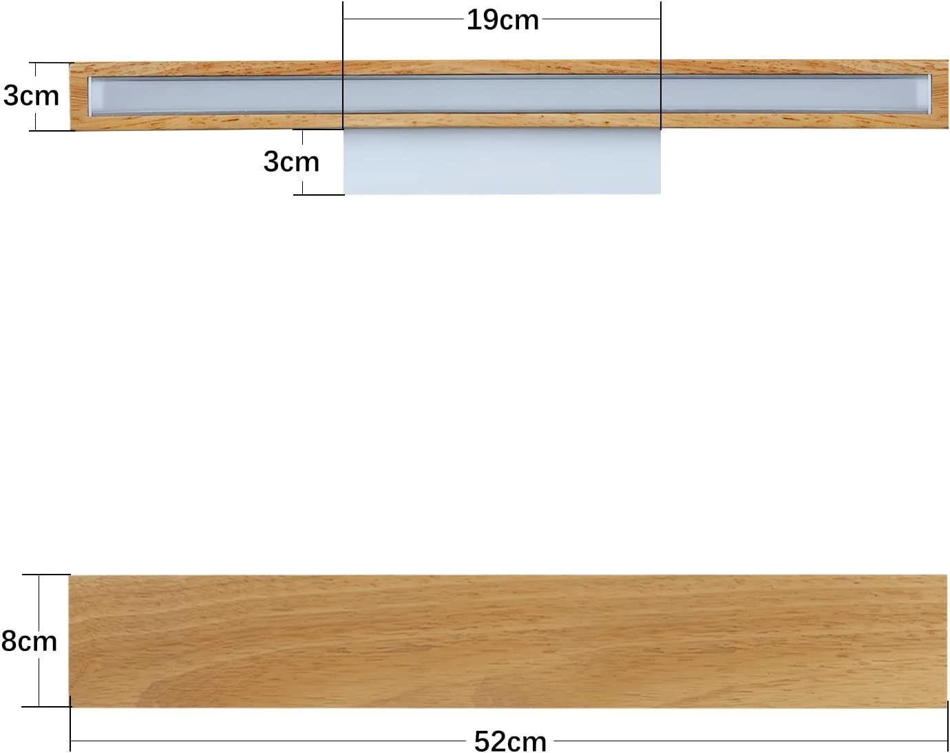 NETTLIFE Applique LED 52cm Legno Moderna, Design Su e Giù 17W Bianco Caldo 3000K, Luce Indiretta per Soggiorno Camera da Letto Corridoio Scale - 9