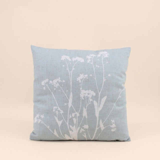 Coussin avec lin imprimé nature verte 40x40cm - Ornami