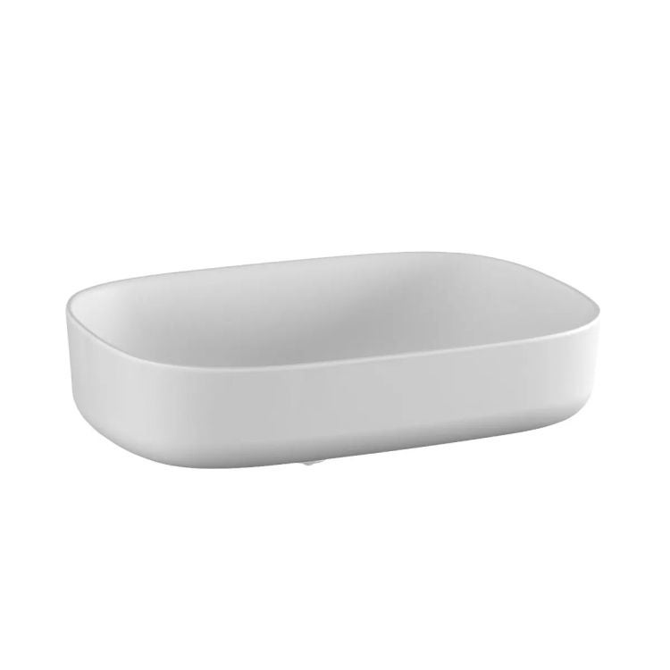 Umywalka nablatowa DUKLA 56x37 cm Solid Surface biały mat