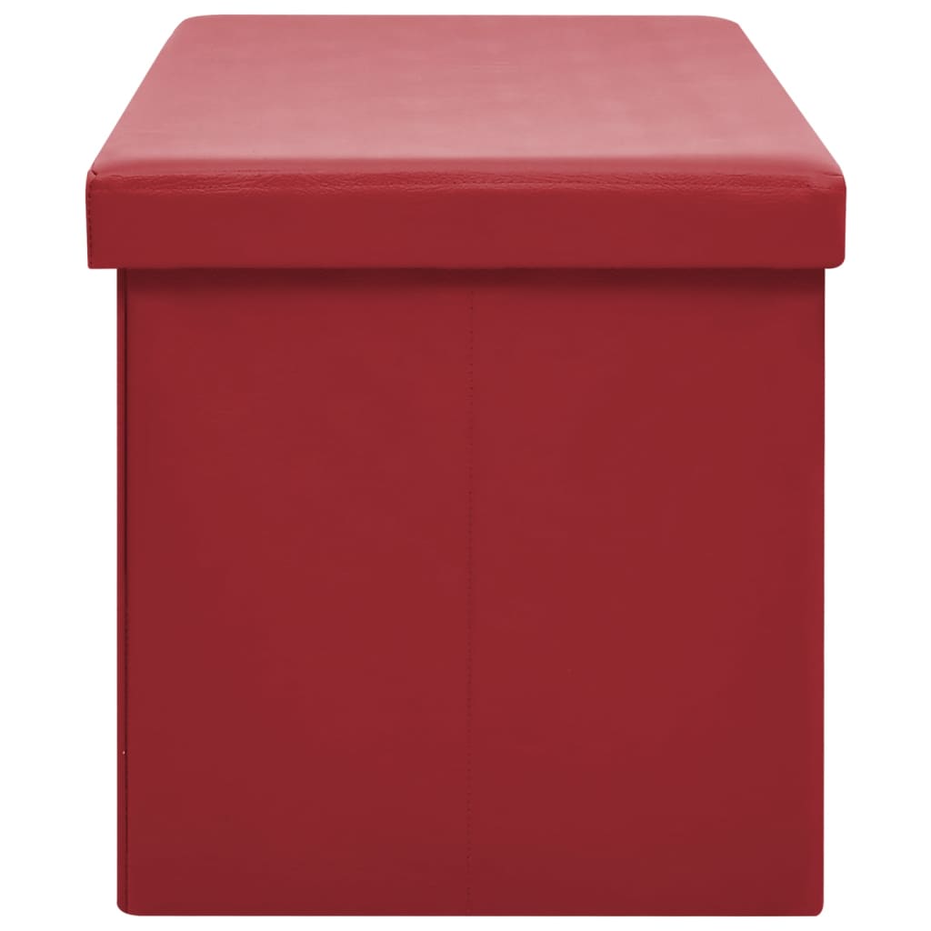 Panca portaoggetti pieghevole 110 x 38 x 38 cm PVC rosso bordeaux 02_0010992 - 3