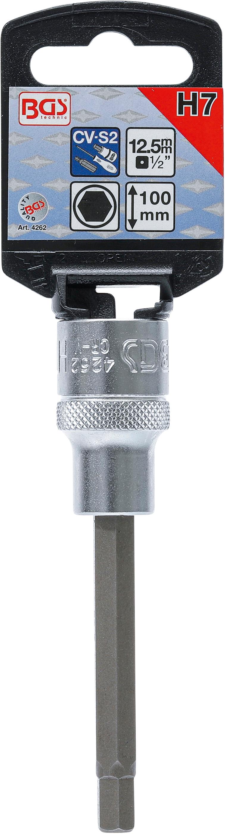 BGS Douille à embouts, longueur 100 mm, 12,5 mm (1/2