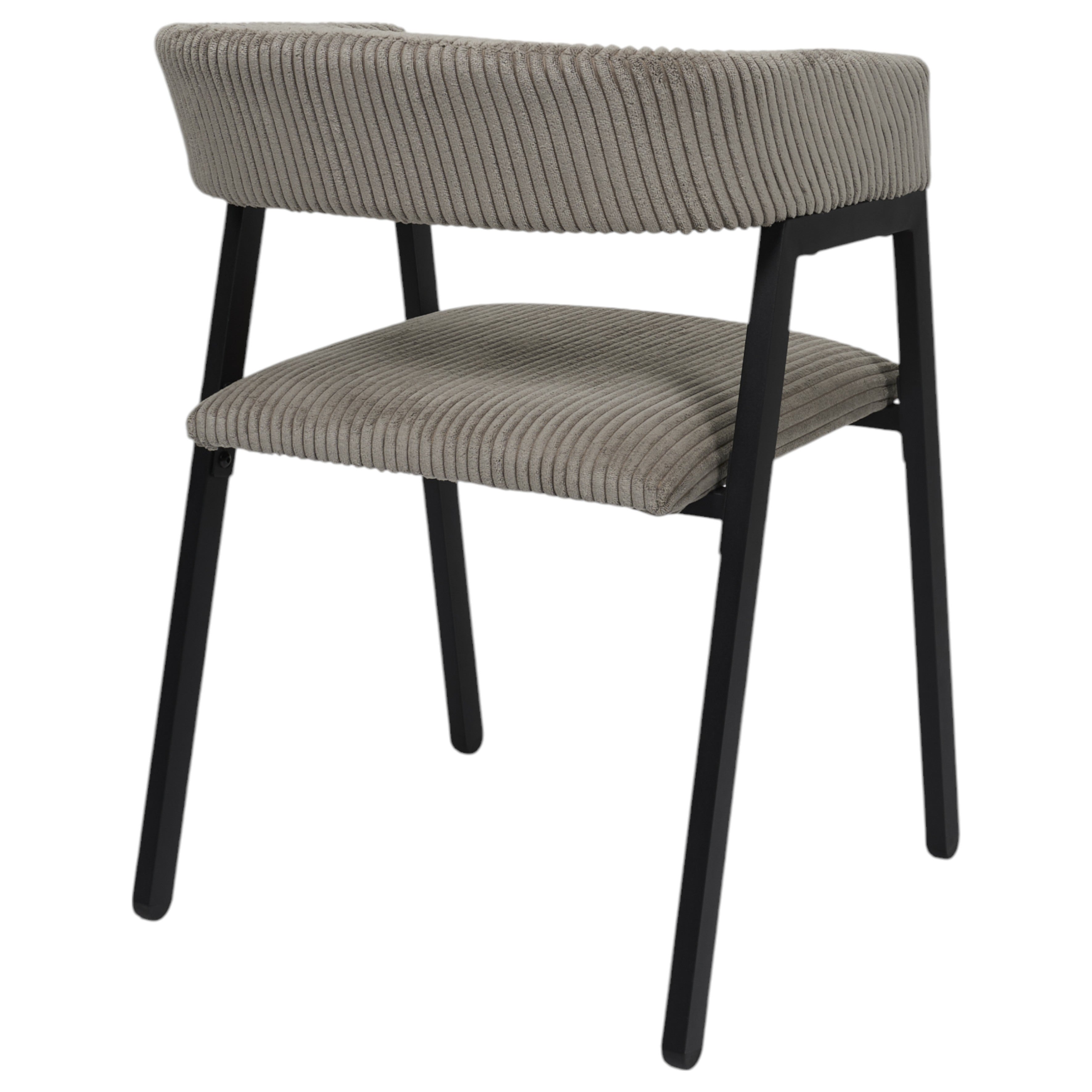 Lot De 2 Chaises - Home Deco Factory - Scott - Design - Côtelé - Taupe - 5
