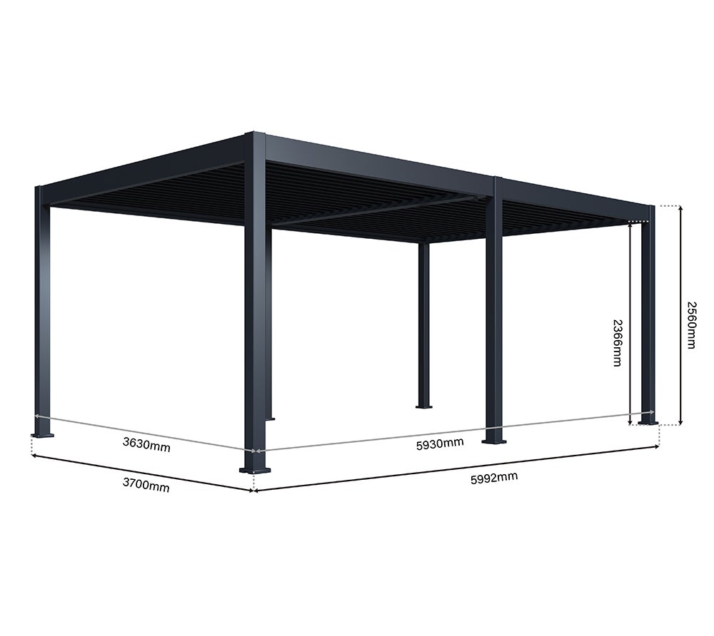 Paragon Outdoor Grand Tuscan 1220 | Pergola en aluminium avec toit à lames | 4x6 m - 7