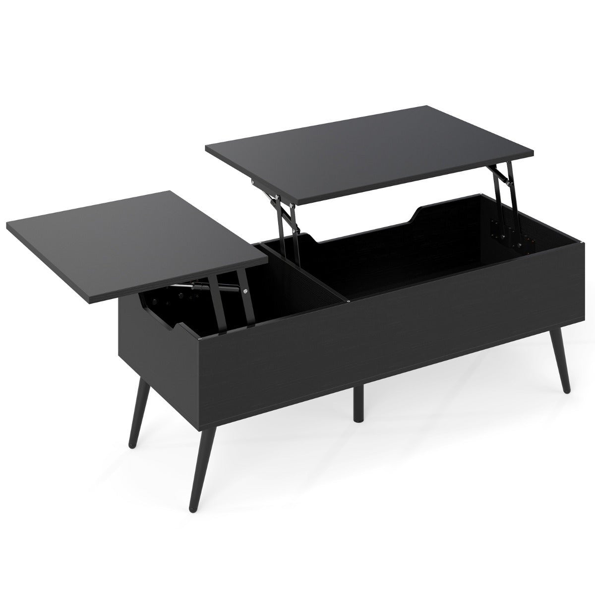 Essenza Mesa De Centro Elevable Con 2 Compartimentos Ocultos De Almacenaje – Negro , Leroy Merlin