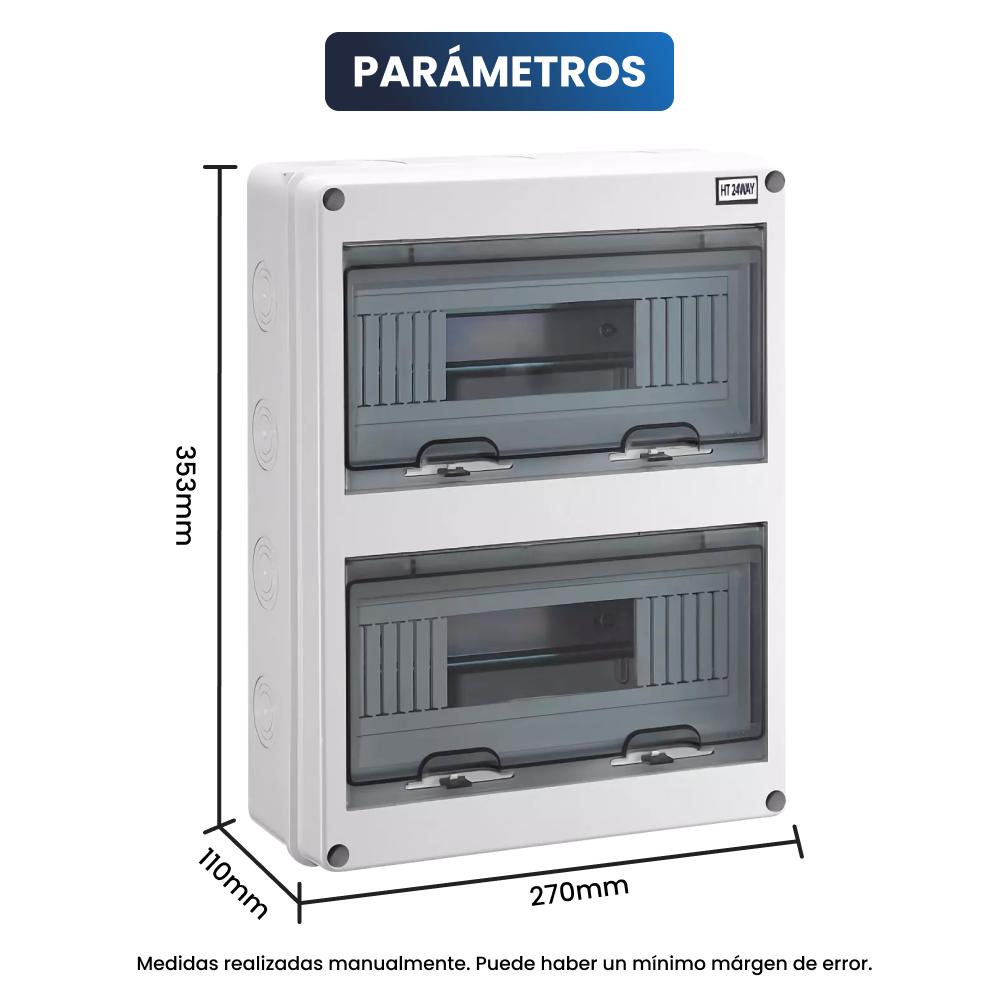 Caixa estanque com calha DIN para 24 módulos IP65 - 5