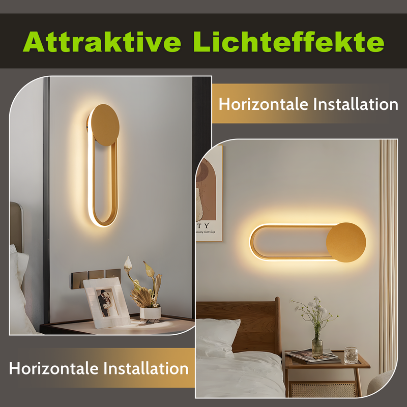 NETTLIFE Kinkiet wewnętrzny LED - 12 W, 41 cm, lampa schodowa, złota, lampa do przedpokoju, nowoczesny design, 3000 K, ciepła biel - 5