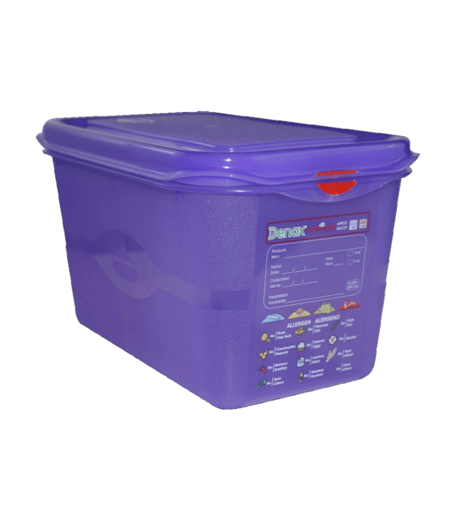 Denox Contenitore Gastronorm ALLERGENI 1/2 h 150 ,coperchio ermetico -40°+100° HACCP