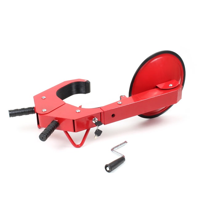 Wiltec Sabot de roue antidémarrage pour Jantes – pour roues 10-18 pouces – avec 2 clés – en Acier et Aluminium – Bloque roue Antivol Automobile pou...