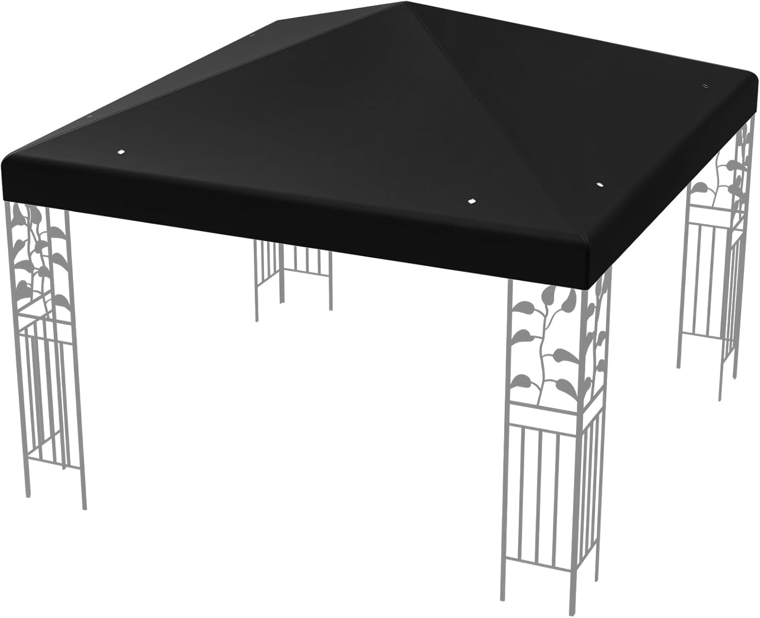 Toile De Rechange Tonnelle 3x3m – 2 Couches Imperméable Anti-UV Ventilation – Pour Pavillon Jardin & Terrasse