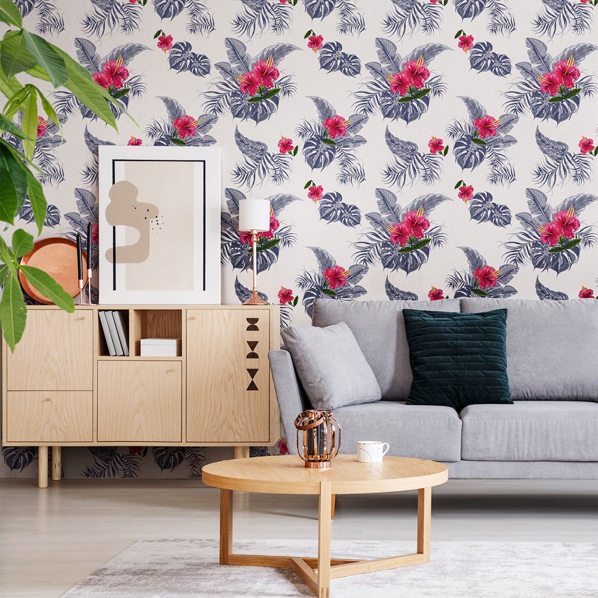 Vinilo tapiz tropical sarapiqui - adhesivo de pared - revestimiento sticker mural decorativo - 60x60cm