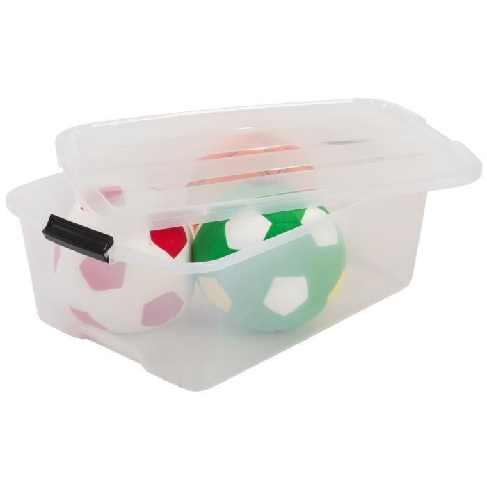 Iris Ohyama, Boite de Rangement Plastique avec Couvercle, 30L, Lot de 3, Transparent, TB-30 - 2