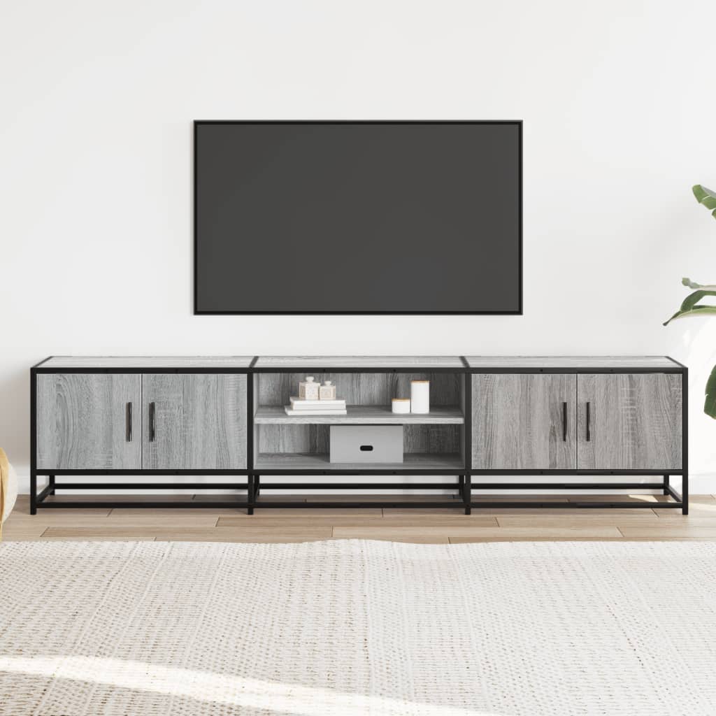 vidaXL Meuble TV sonoma gris 180x35x41 cm bois d'ingénierie - 4