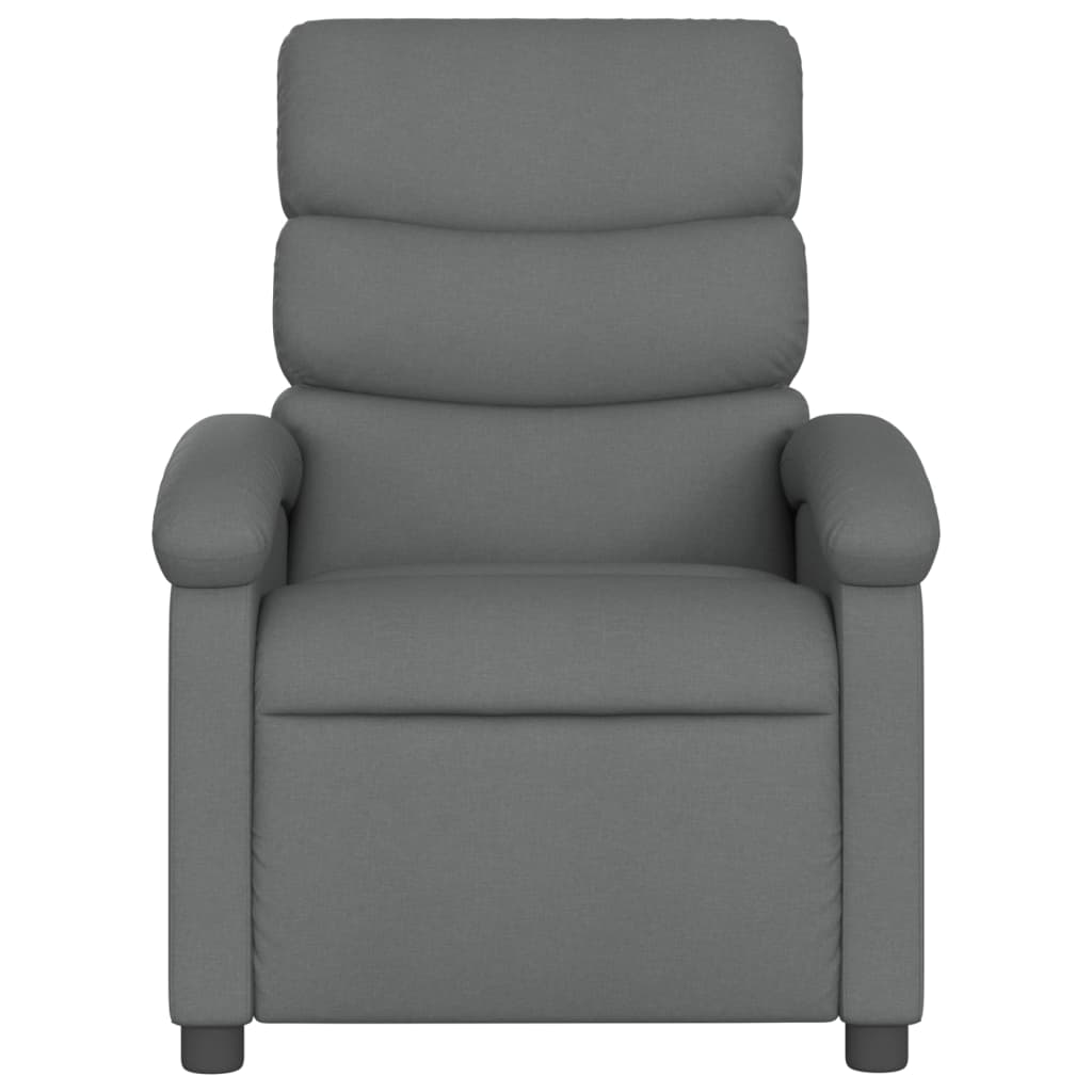Fauteuil de Salon，Chaise，Fauteuil inclinable de massage gris foncé tissu - 4