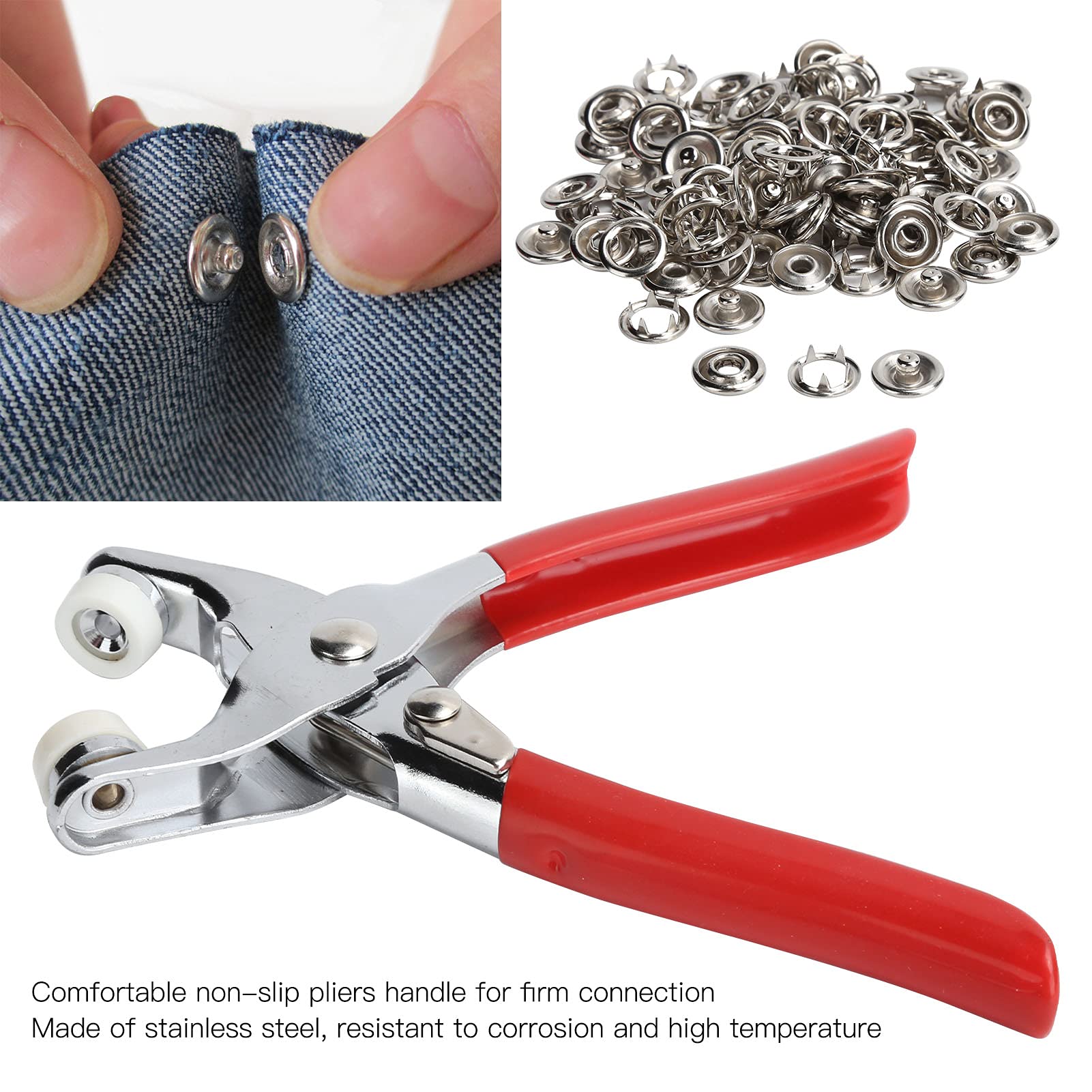 Kit De 506 Boutons Pression En Acier Inox - 5 Couleurs - Avec Outil De Pose Pour Cuir, Jeans, Tissu - 6