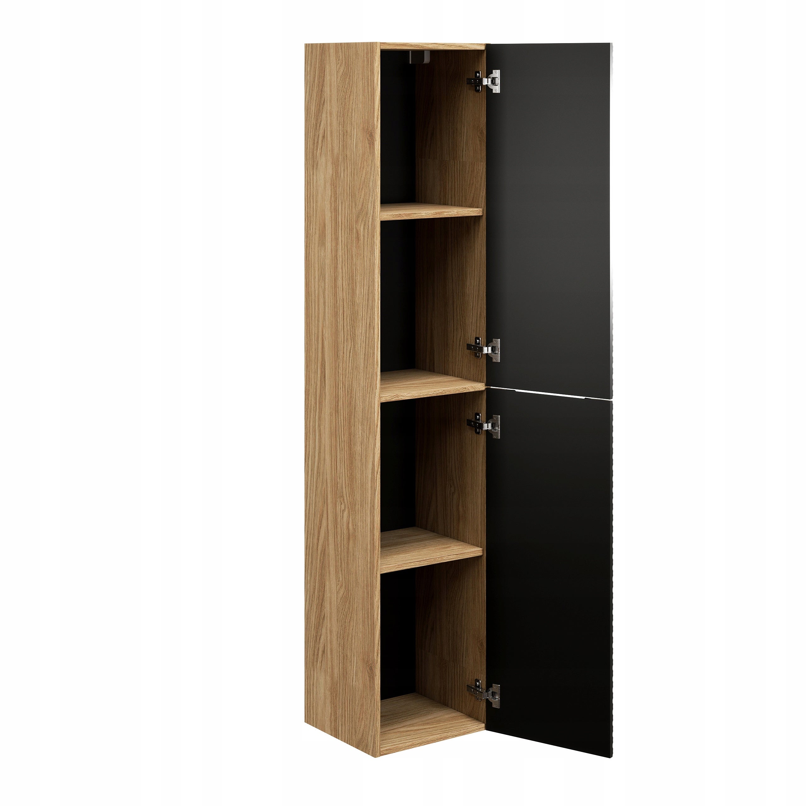 Słupek łazienkowy OCEAN 170 cm czarny dąb olejowany front 3D MDF wiszący - 5