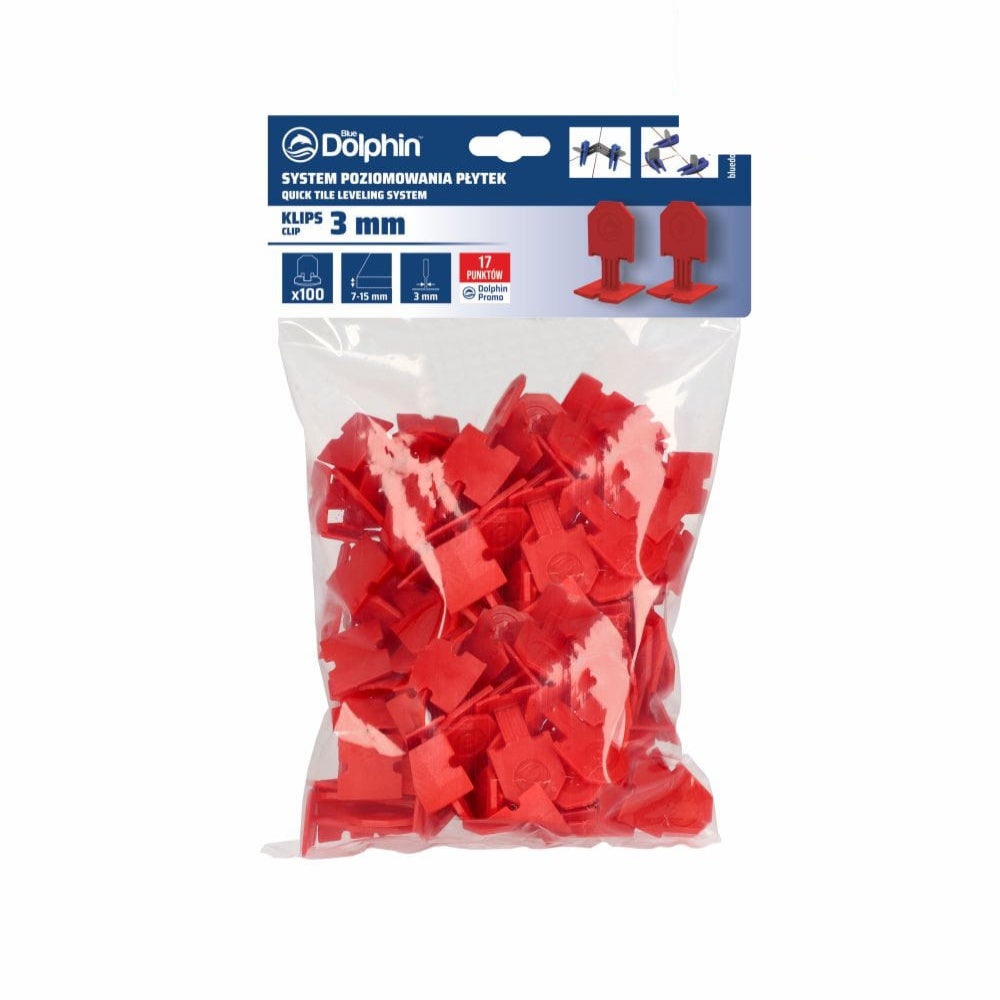 SSP KLIPS CZERWONY, Blue Dolphin, 3mm, 100 sztuk