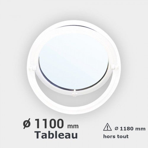 Fenêtre ronde basculante PVC vitrage clair diam. 110 cm tableau pour pose en neuf - 4