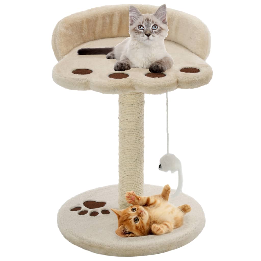 Arbre à Chat En Sisal Naturel Avec Griffoir En Forme De Champignon, Jouet Interactif Pour Escalade Et Repos 87458780