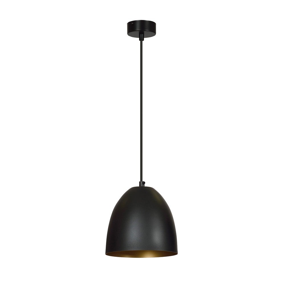 Lampa sufitowa Jonix z czarnym abażurem i złotym wnętrzem 1xE27 ø18cm