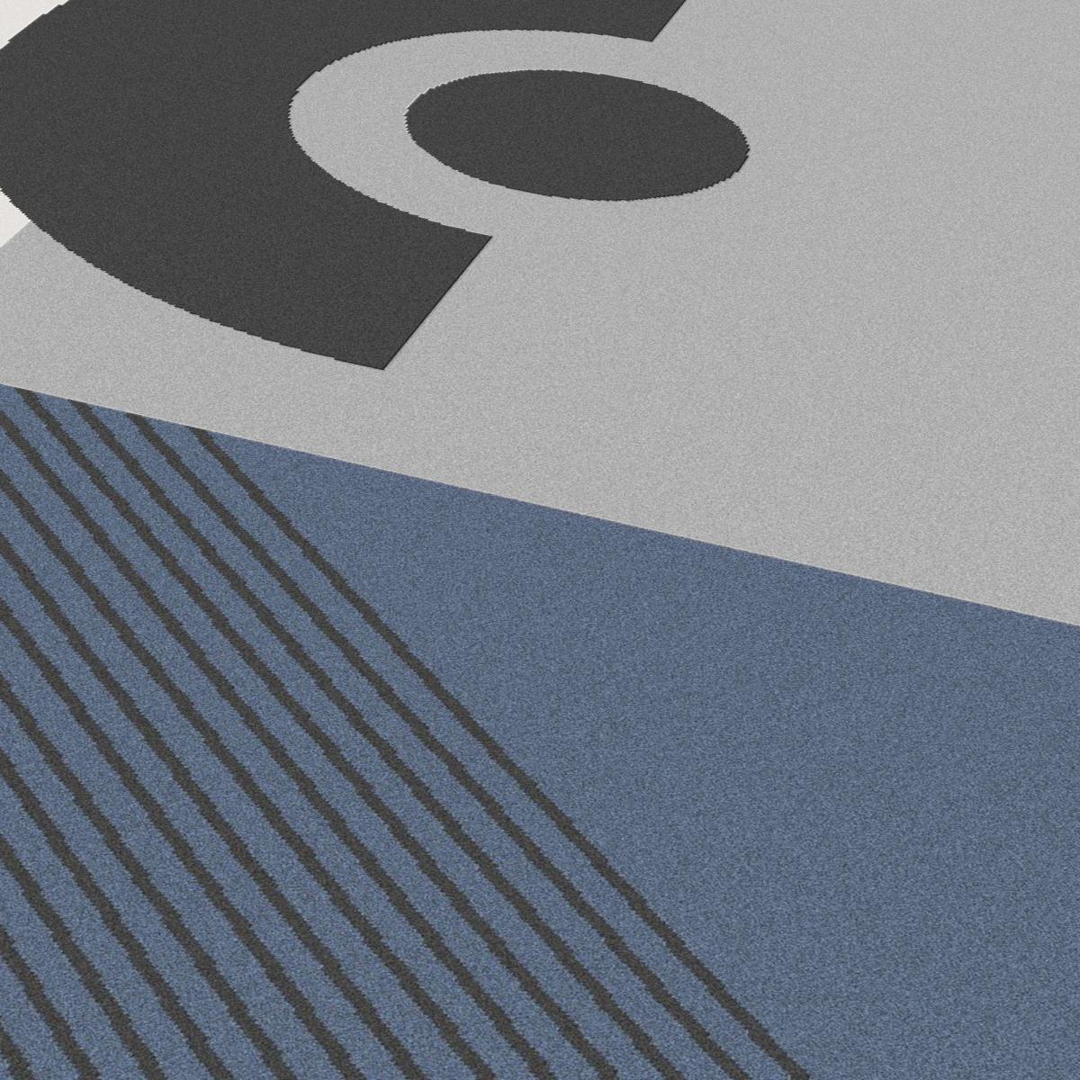 tapis chambre 120x160 tissé gris et bleu rectangle motif géométrique ELAK - 4