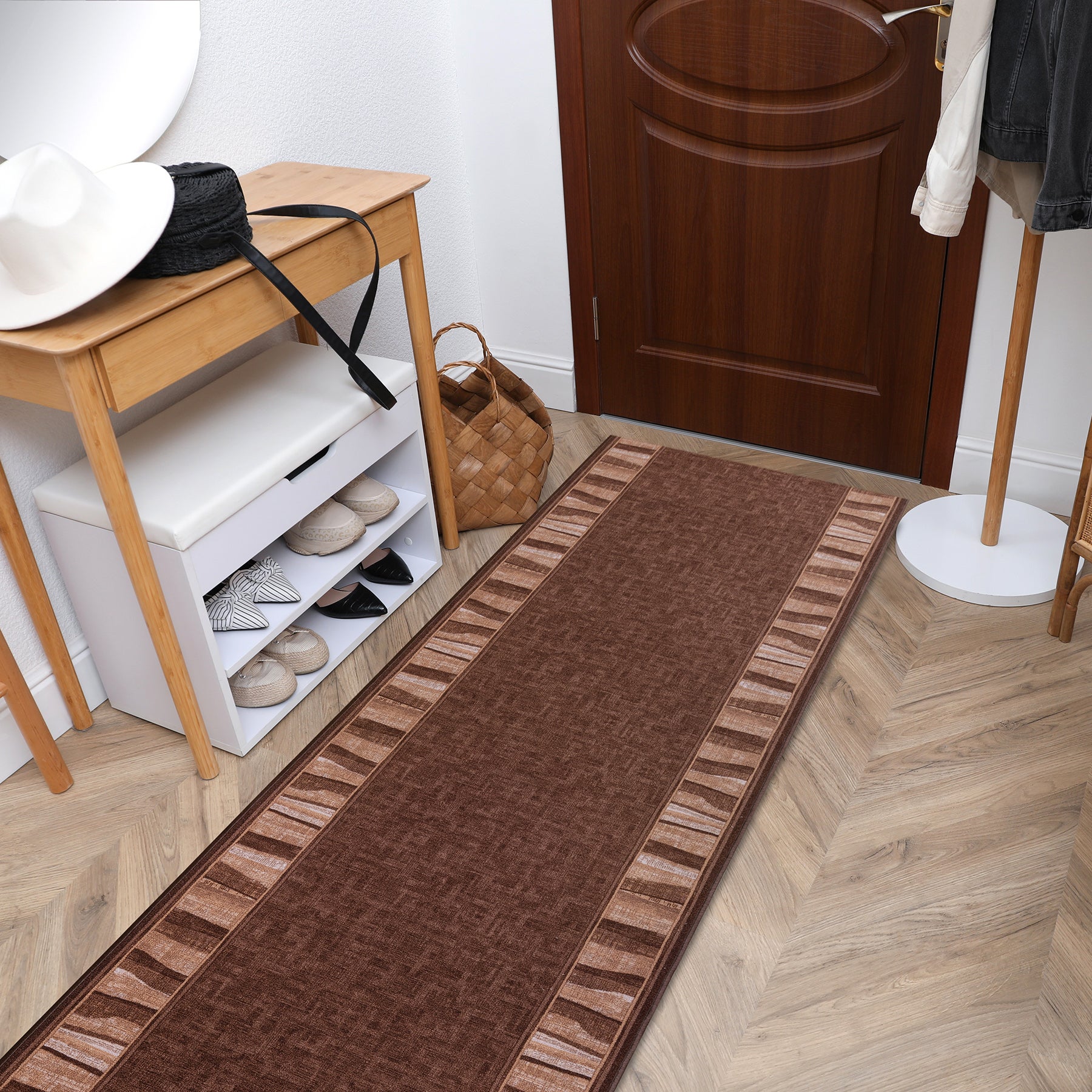 CHODNIK podgumowany LINEA brąz 100cm 100x900 cm - 4