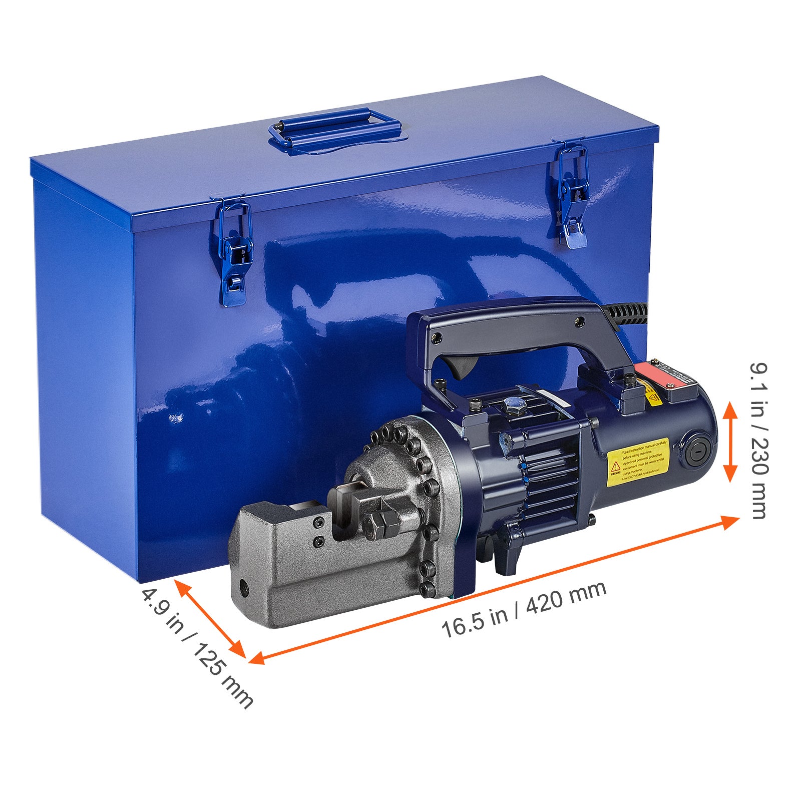 Coupe-barres hydraulique électrique SucceBuy 1350W,4-22mm,portable,acier haute puissance,220V,mallette à outils et bidon d'huile,noir bleu RC-22 - 2