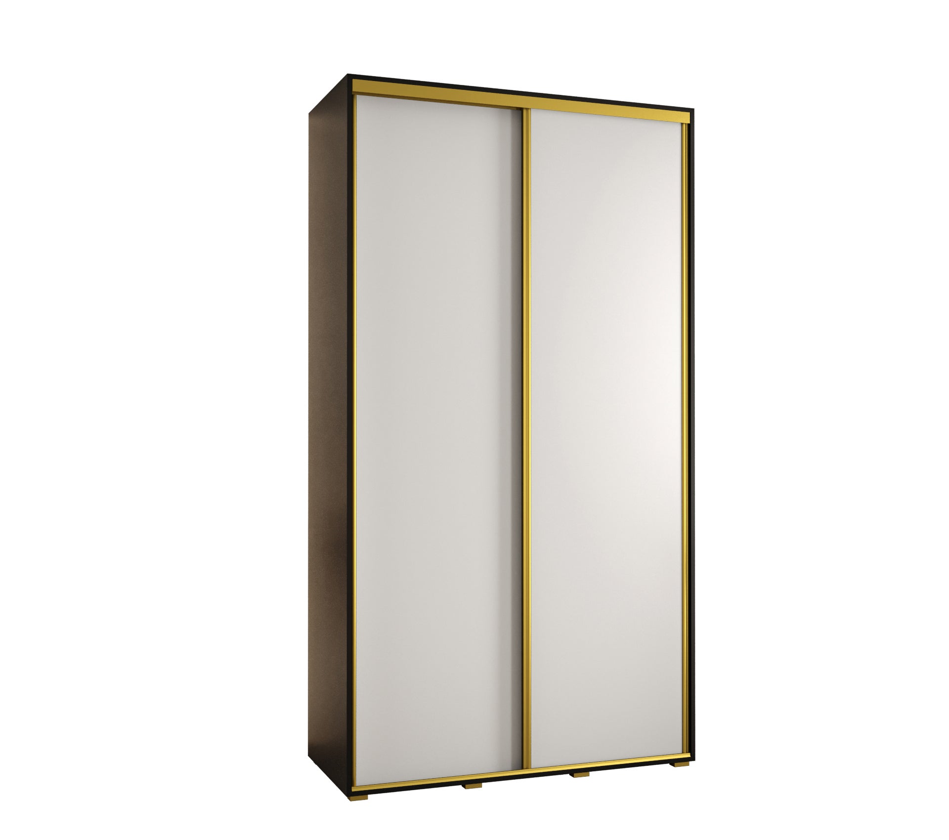 Szafa przesuwna wysoka Davos 1 130 x 45 x 235,2 cm czarny + biały + u. złoty - Abiks Meble