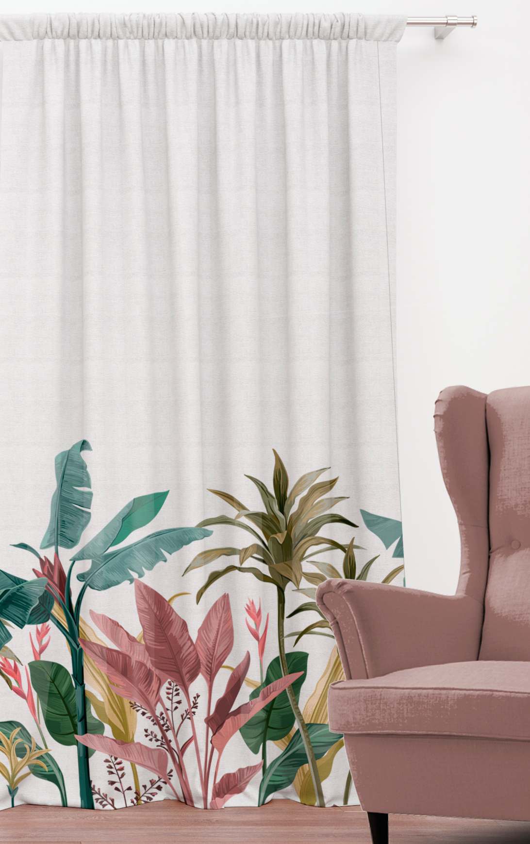 Cortina estampada maranta - 140x260