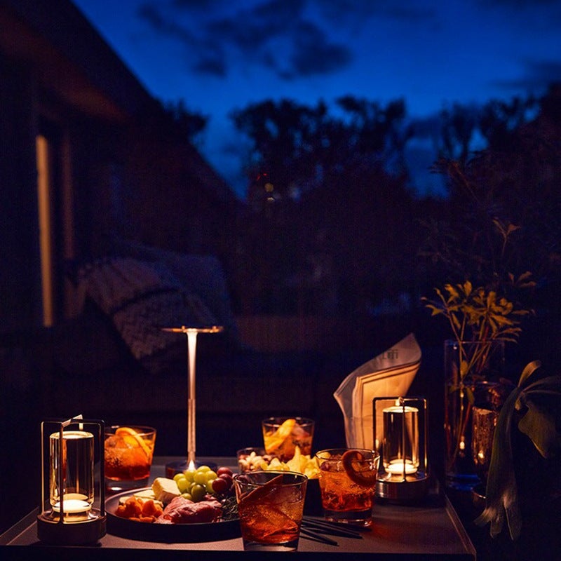 Bezprzewodowa, akumulatorowa metalowa lampa stołowa, srebrna, 5200 mAh, sterowanie dotykowe, dekoracyjne oświetlenie LED do restauracji, baru - 5