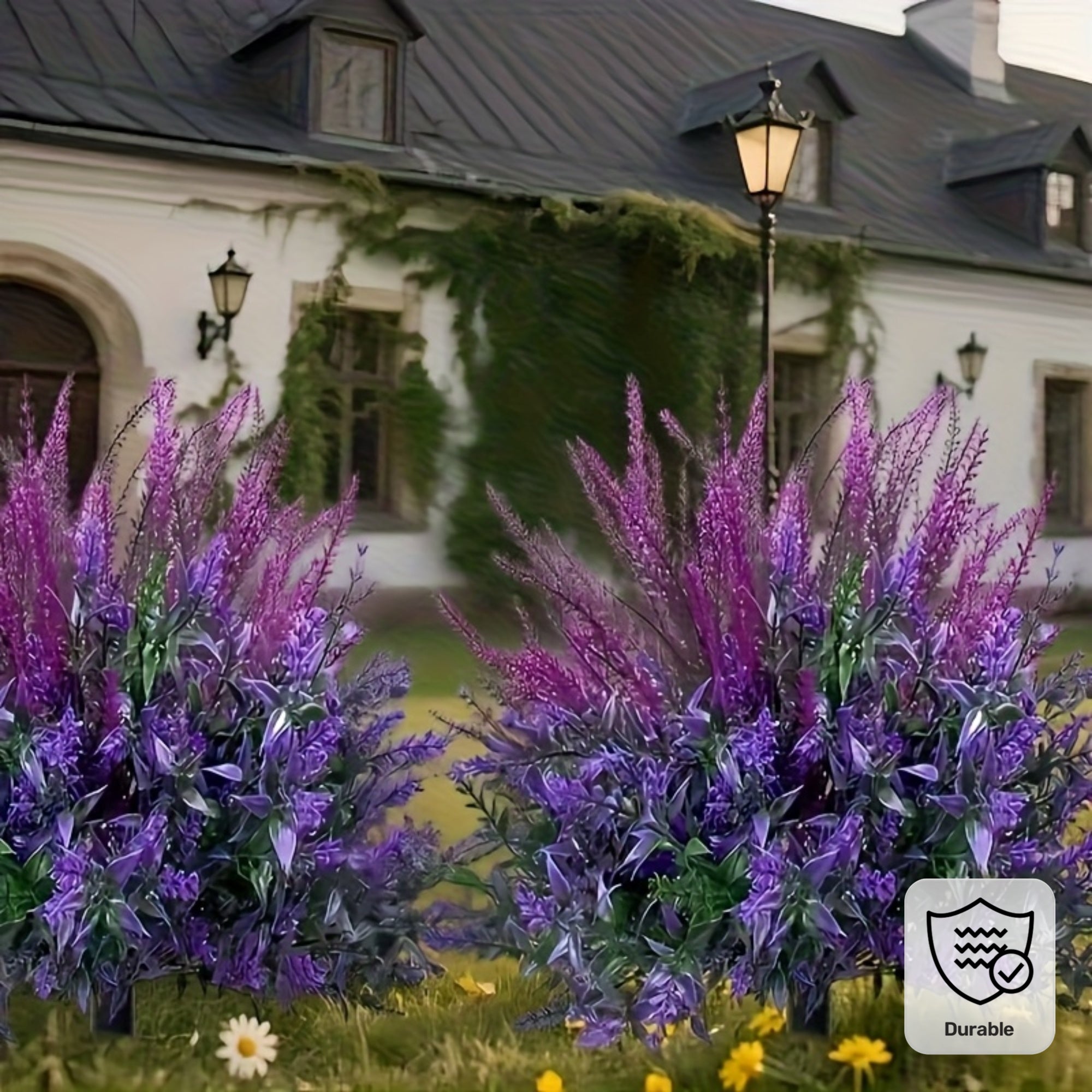 BEXTCOK 2 plants de lavande artificielle d'extérieur, plantes artificielles résistantes aux UV, plantes décoratives à planter en pleine terre - 4