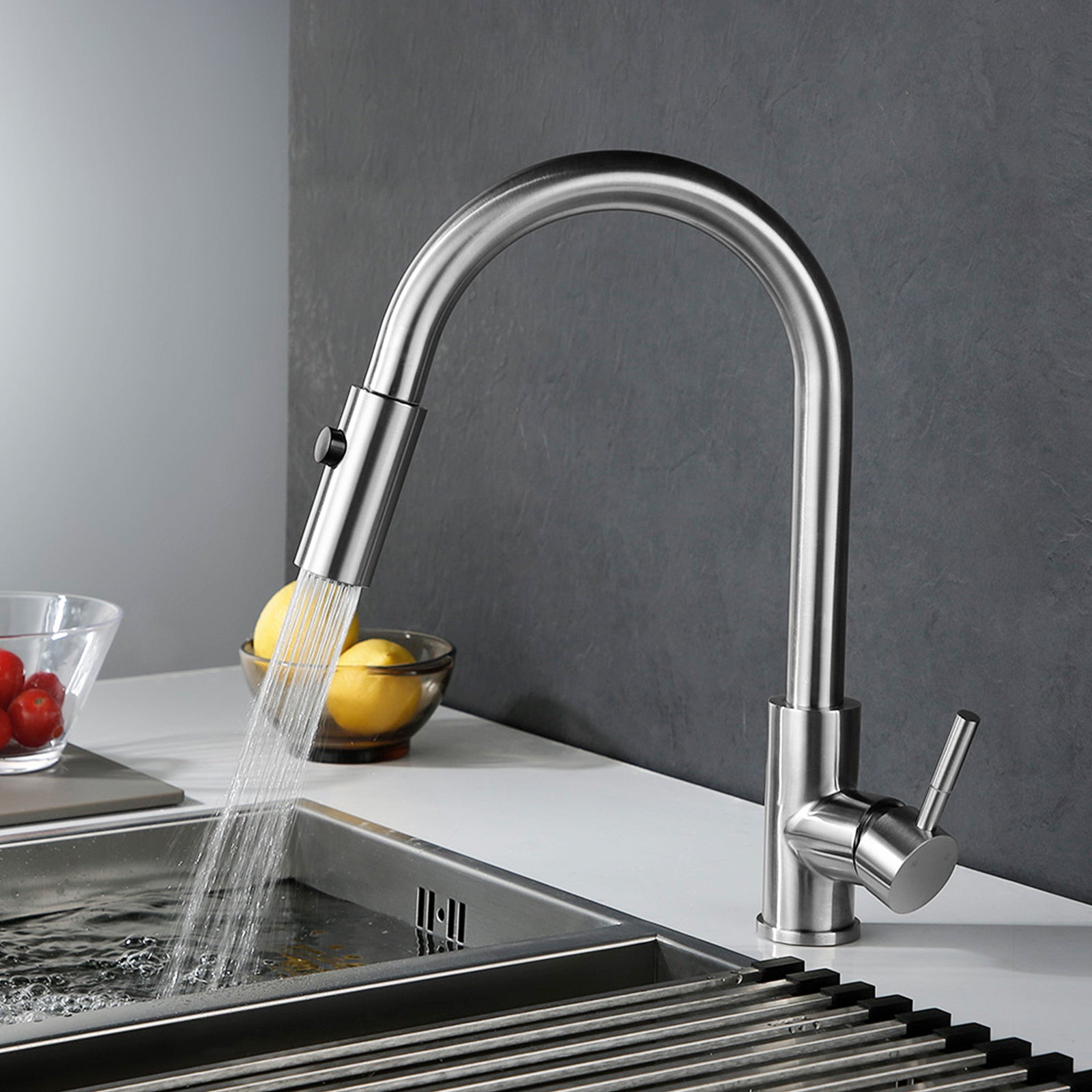 Grifo de cocina con mezclador de fregadero con rociador extraíble