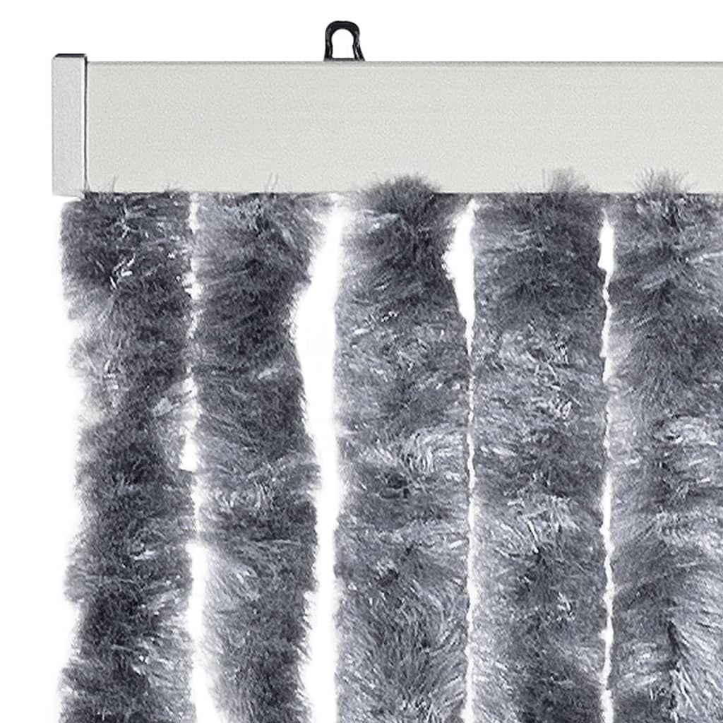Rideau moustiquaire en chenille argentée 90x200 cm - COMFORTXL - 4